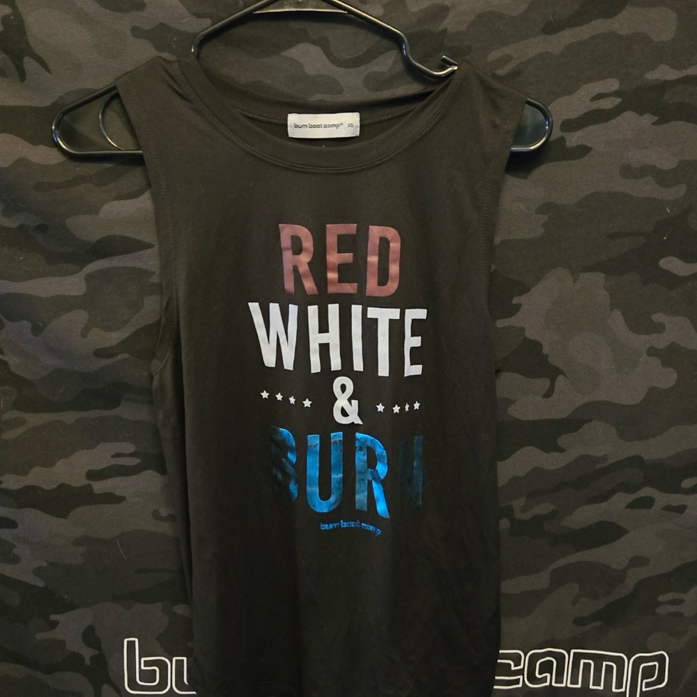 Red White & Burn Black Tank Top